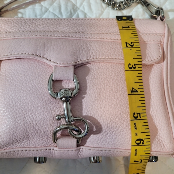 Rebecca Minkoff Pink Pebbled Mate Leather Mini MAC rossbody Bag Adjustable Strap - Picture 11 of 12